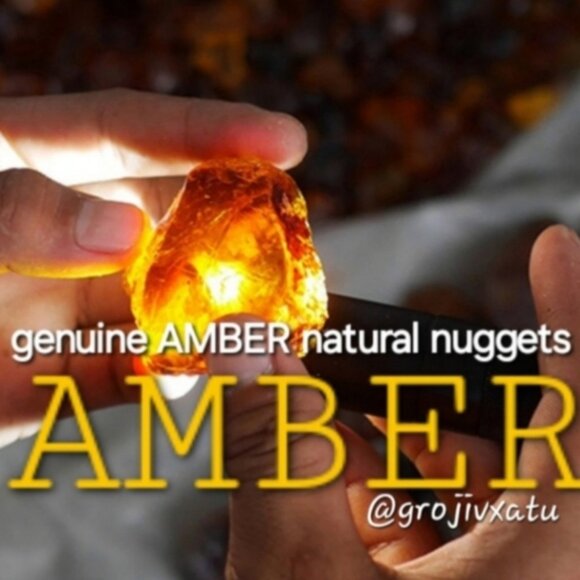 Amber Jewelry GENUINE RAW Stone AMBER NUGGETS Vintage Big Cross - Picture 14 of 14